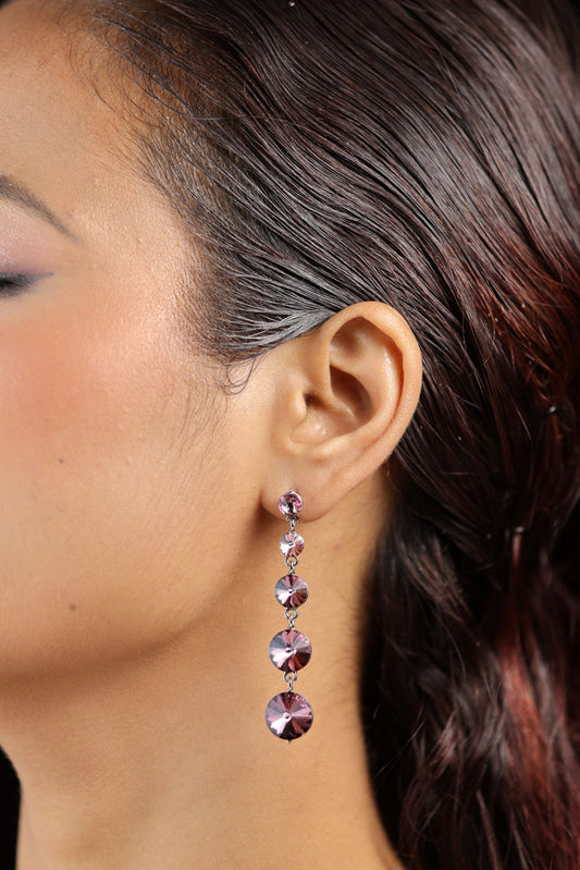 Silver Plated Cricle Tears Dangle and Drop Earring