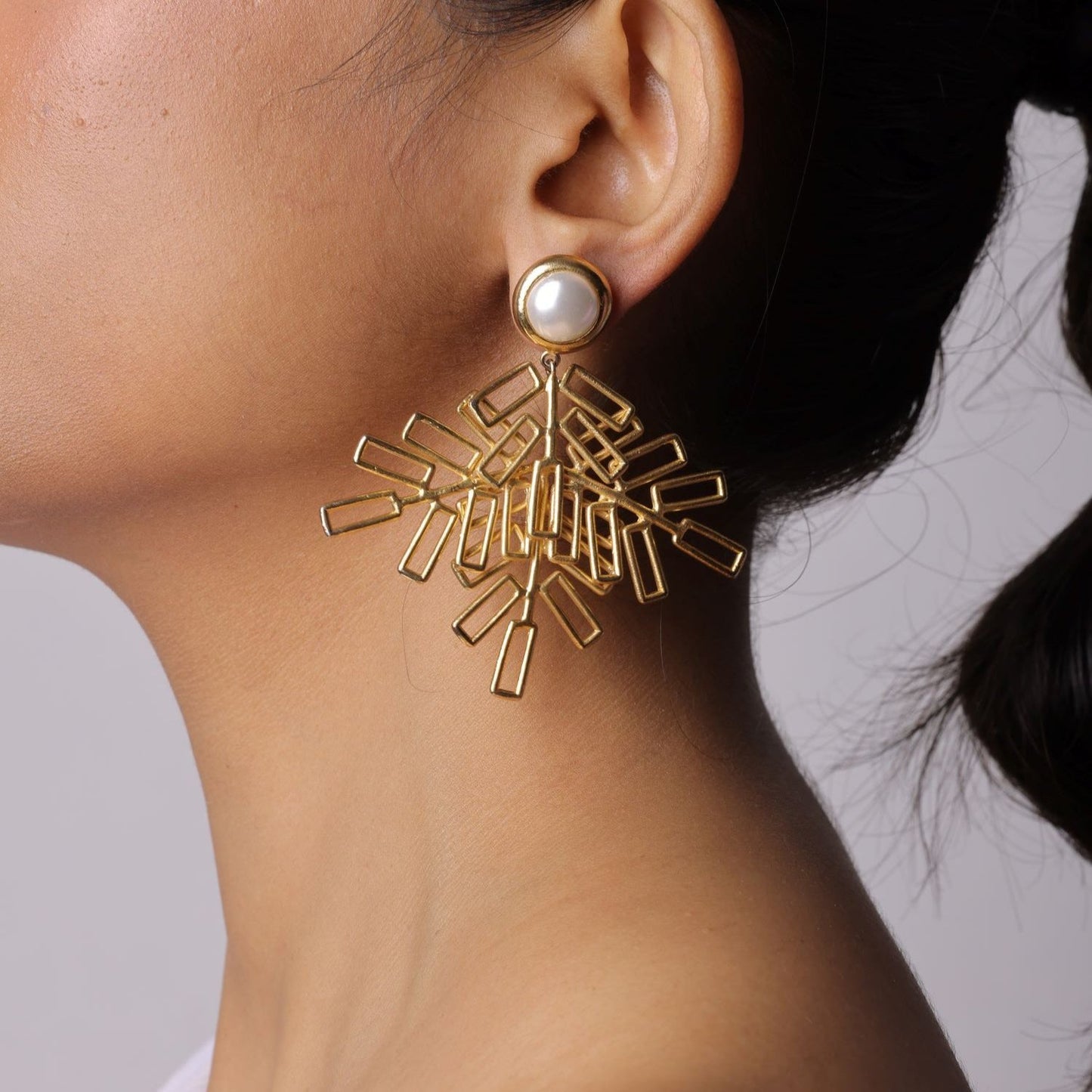 Leaf Shaped Drop Earring