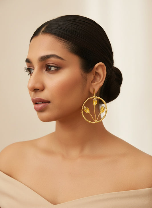 Bloom Copper Enamel Earring