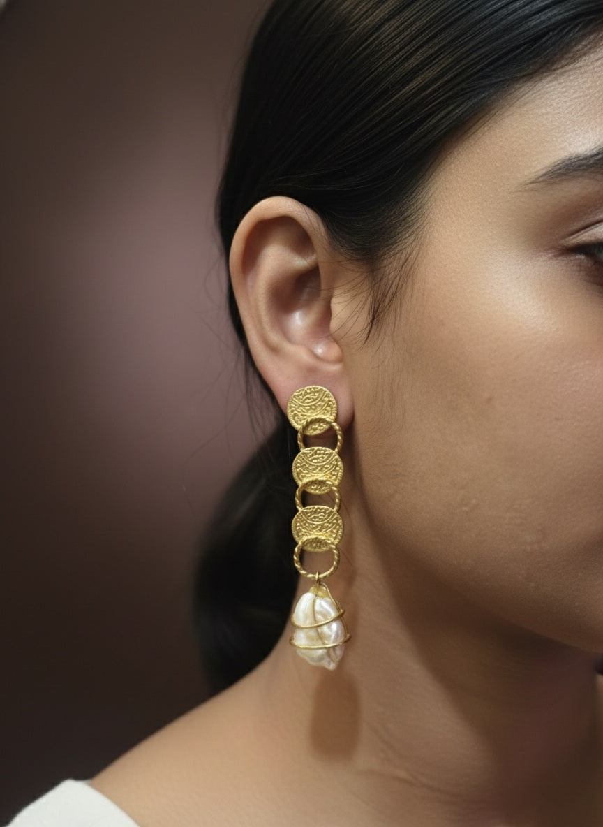 Danglers With Pearl Droplets