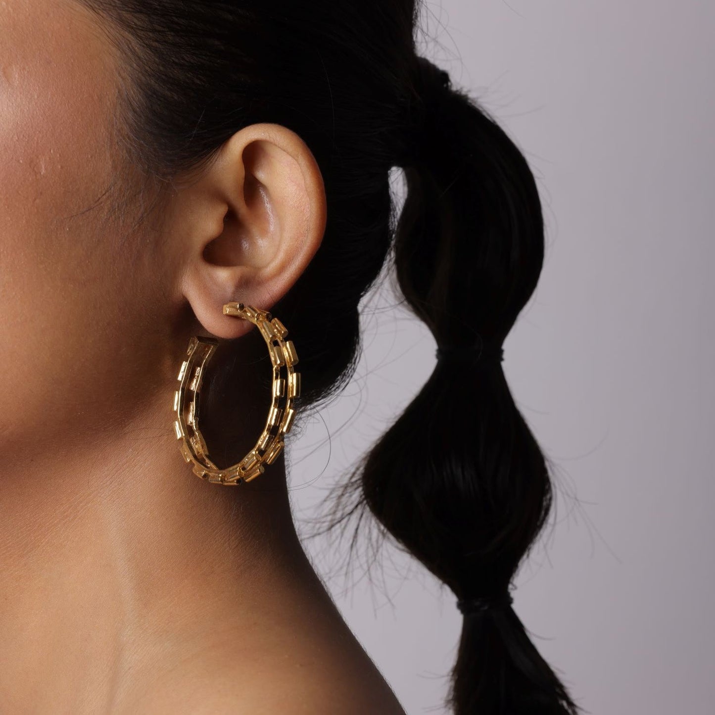 Brass Metal Hoop Earring