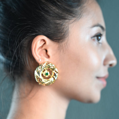 Golden Flower Stud Earring