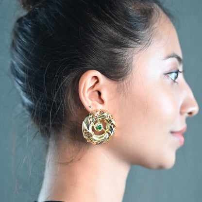 Golden Flower Stud Earring