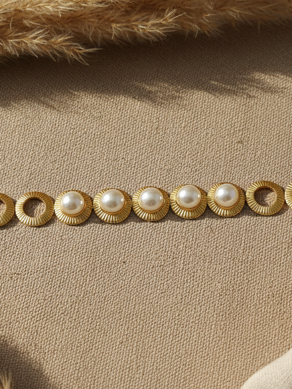 Round Shape Pearl Choker Necklace Set