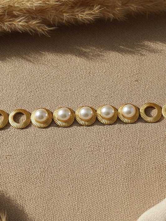 Round Shape Pearl Choker Necklace Set