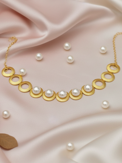Round Shape Pearl Choker Necklace Set