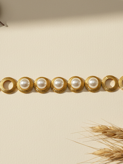 Round Shape Pearl Choker Necklace Set