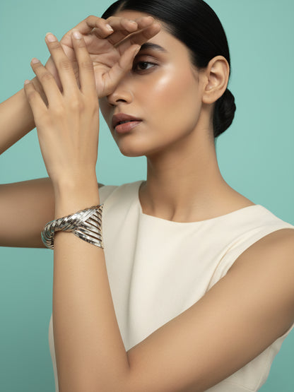 Golden Silver Chunky Bracelet