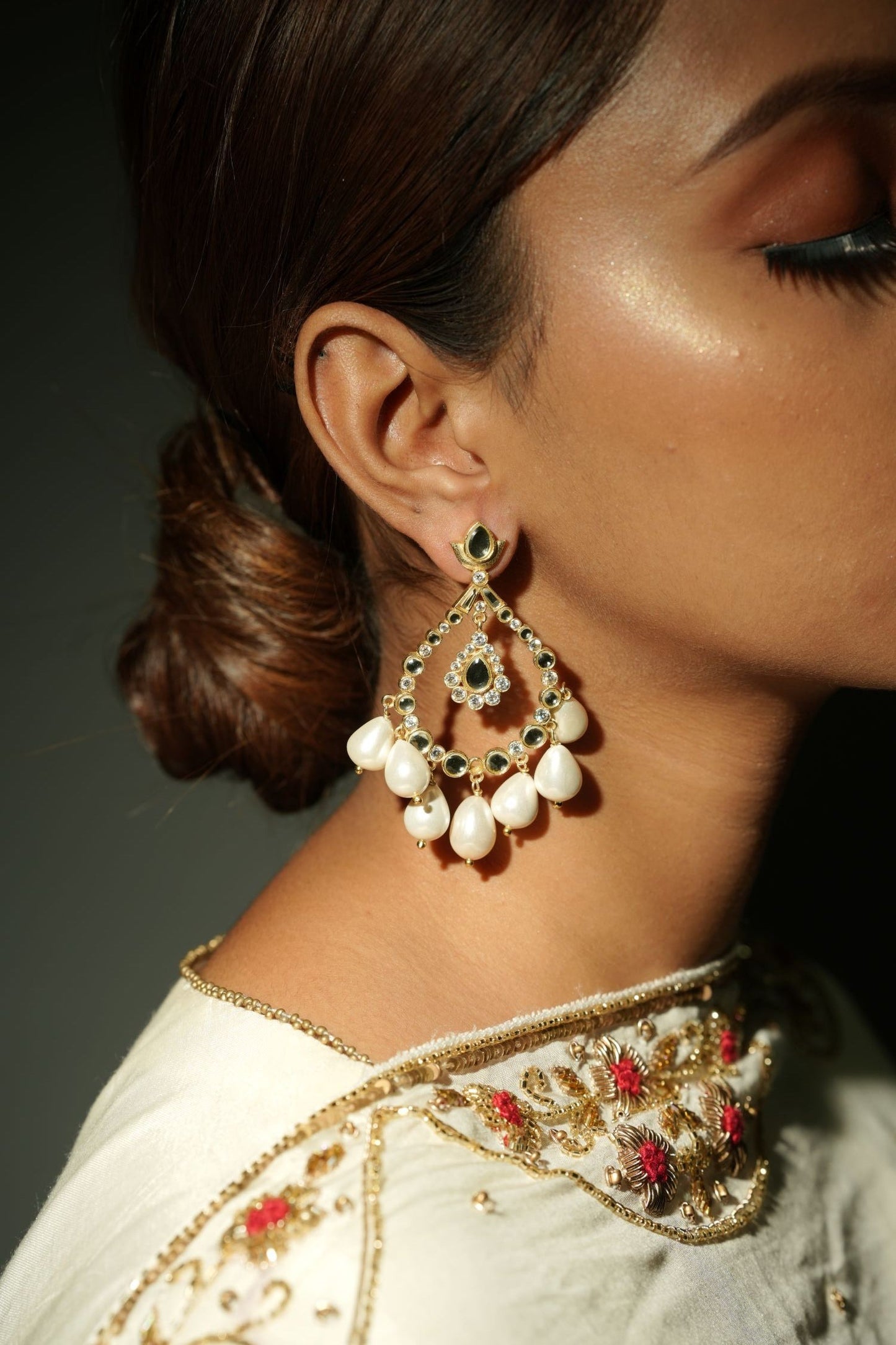 Crystal Pearl Earring