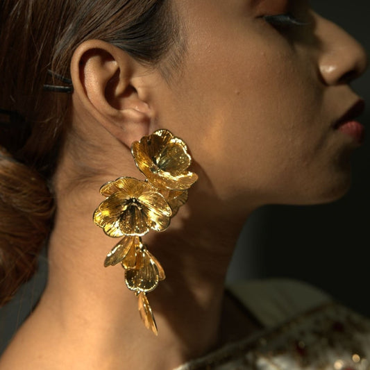 Golden Flower Earring