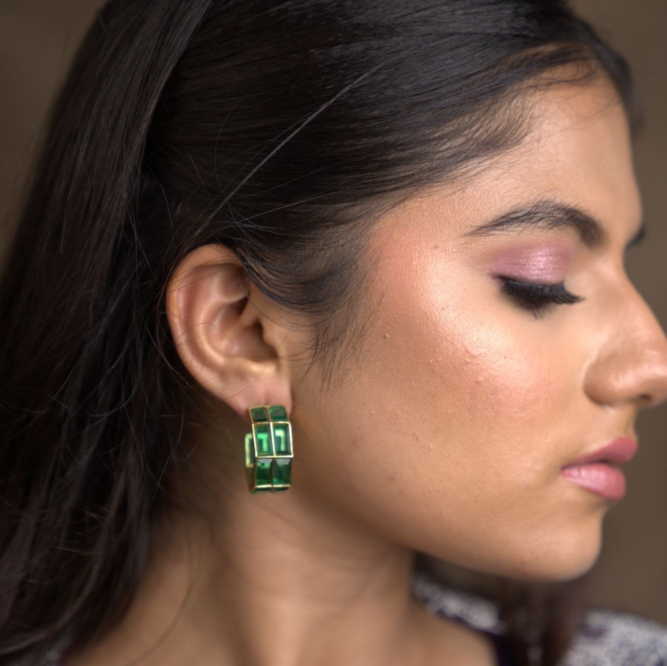 Emerald Small Hoops