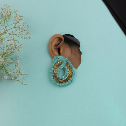 Shimmer Blue Border Earring