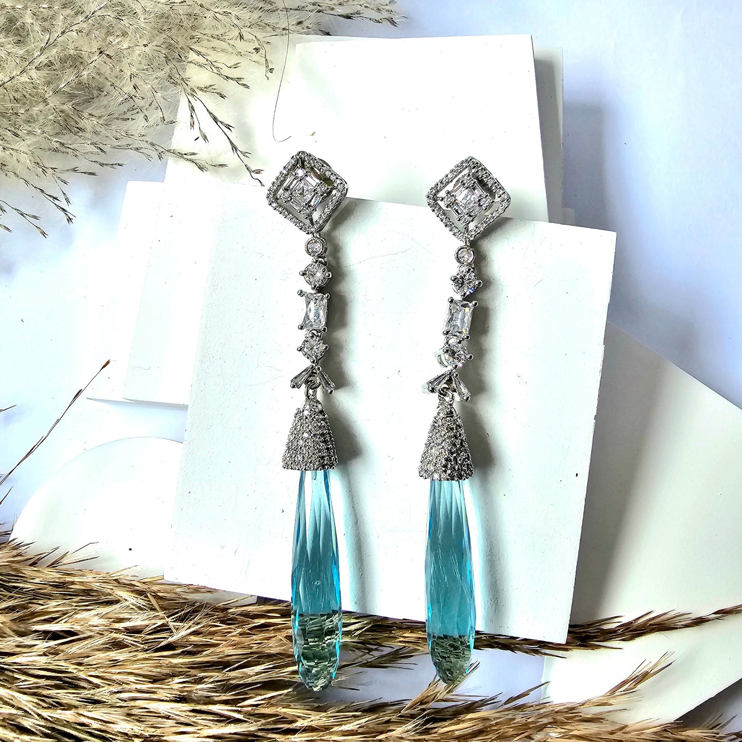 Briolete Cut Long Dangle Earring