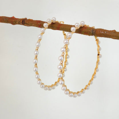 Pearl Hoops Earring