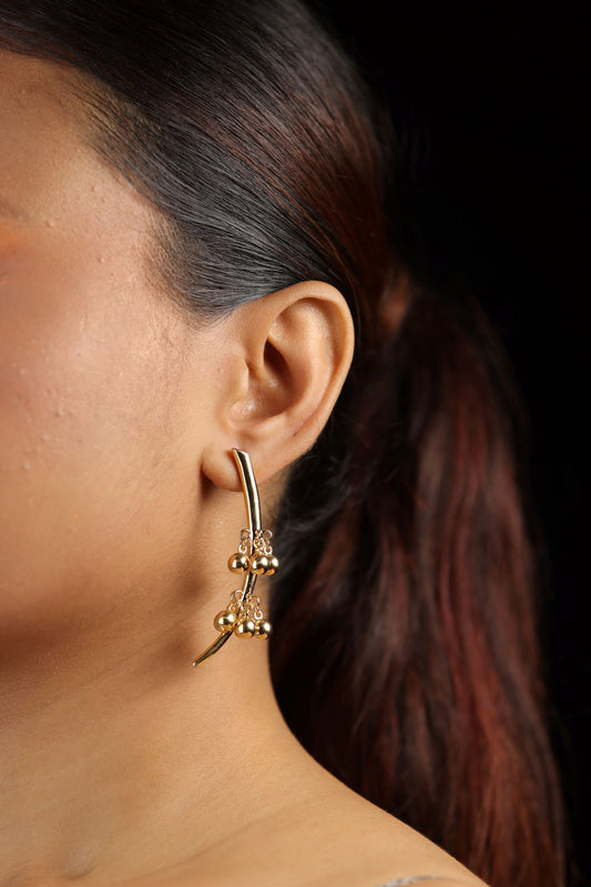 Long Golden Earring With Ghungroo