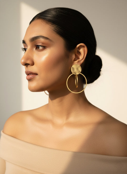 Big Round Hollow Earring