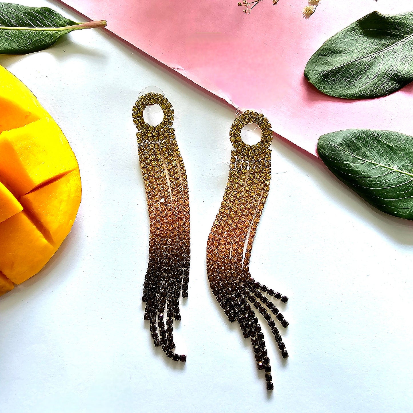 Multicolour Stone Tassel Earring