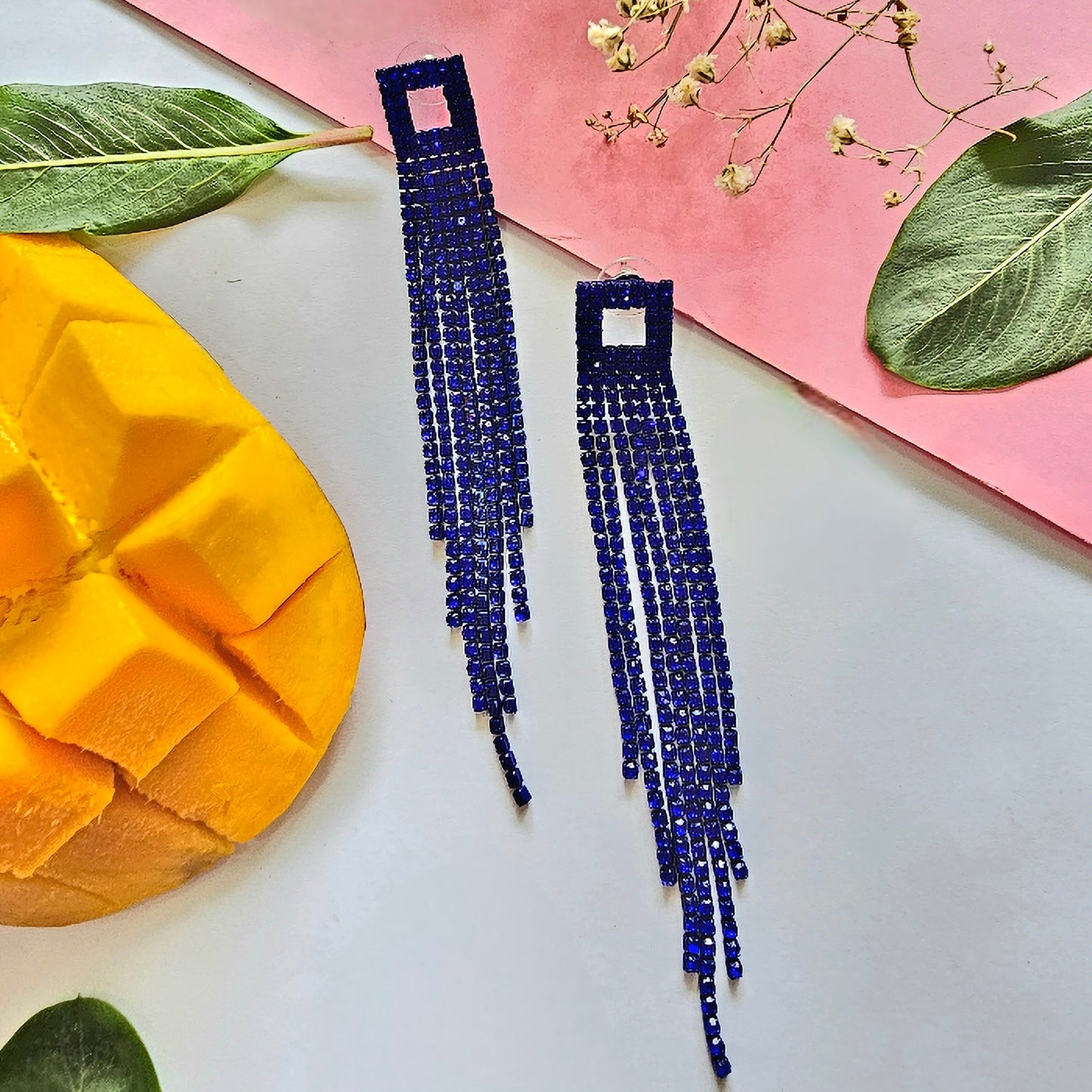 Blue Stone Fashion Tassel Earring