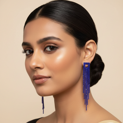 Blue Stone Fashion Tassel Earring