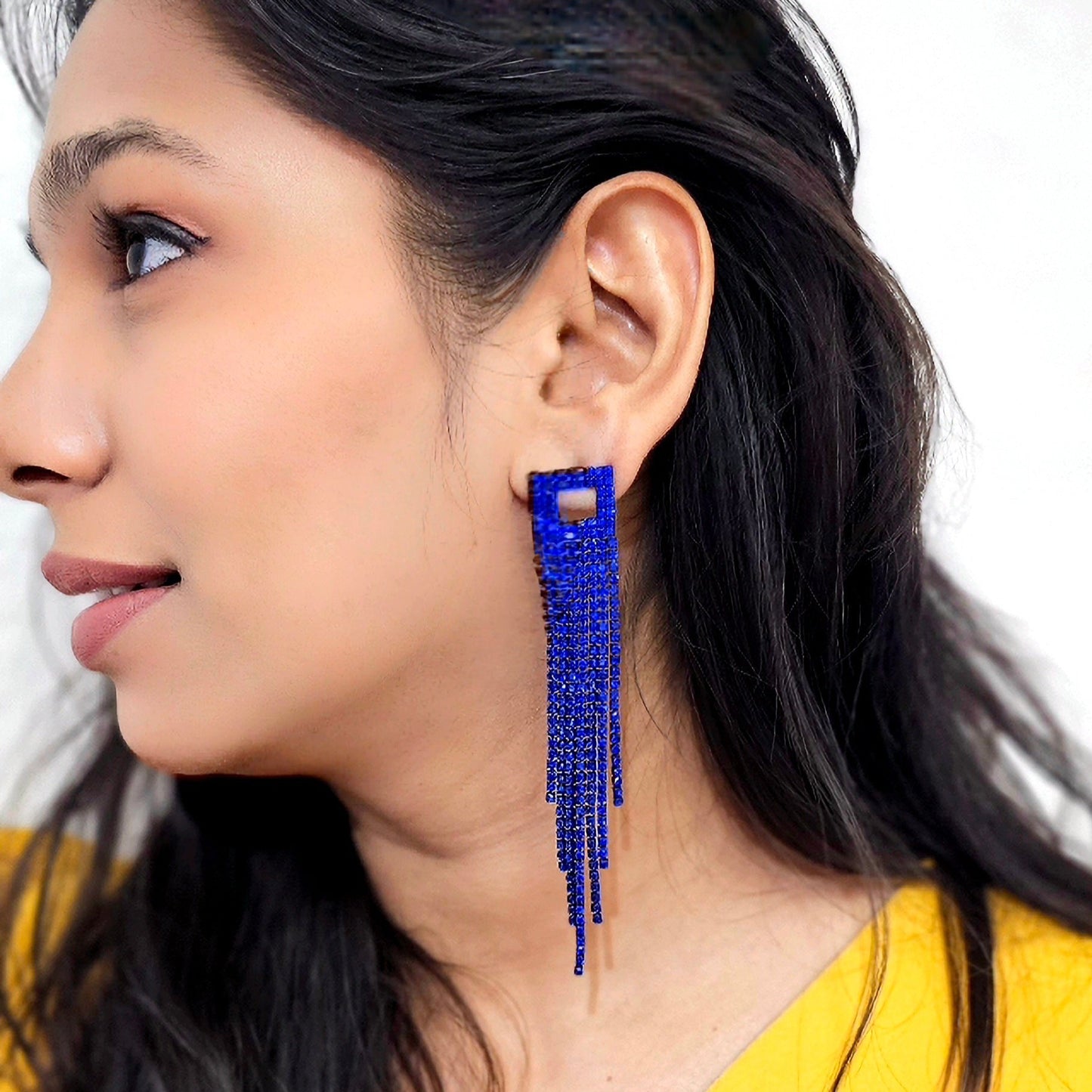 Blue Stone Fashion Tassel Earring