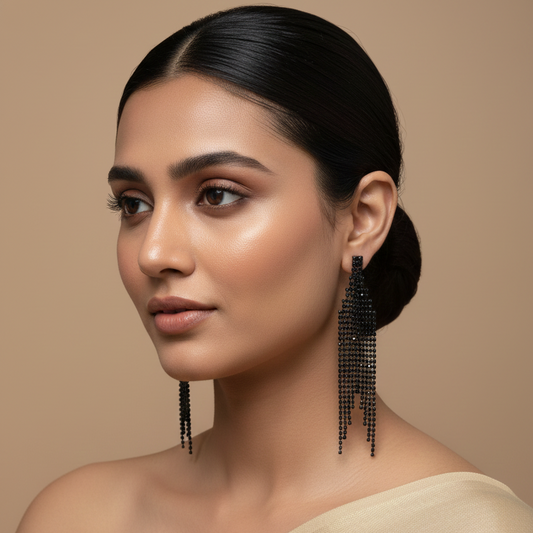 Black Stone Earring