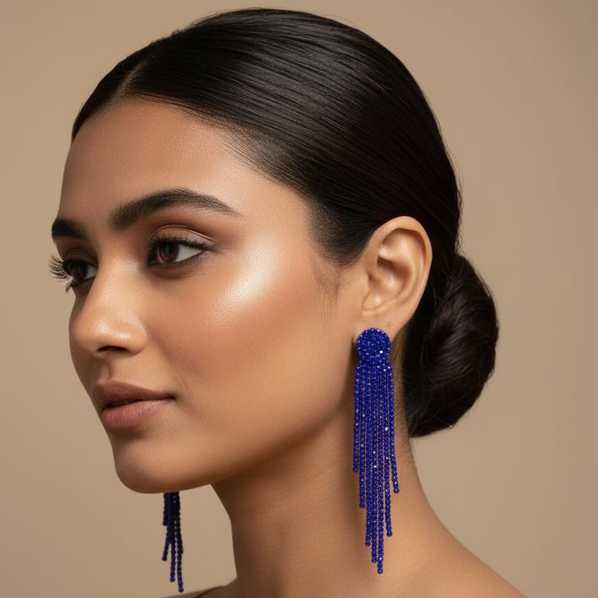 Rhinestone Tassel Earring