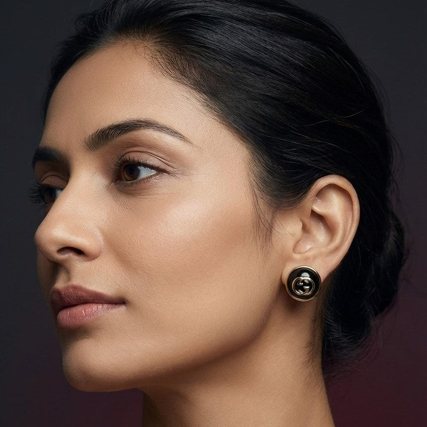 Golden Medusa Luxe Stud Earrings