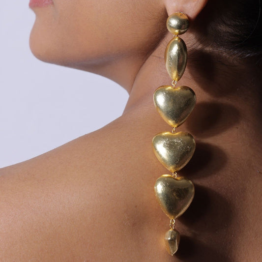 Golden With Love Dangle Drop Earring