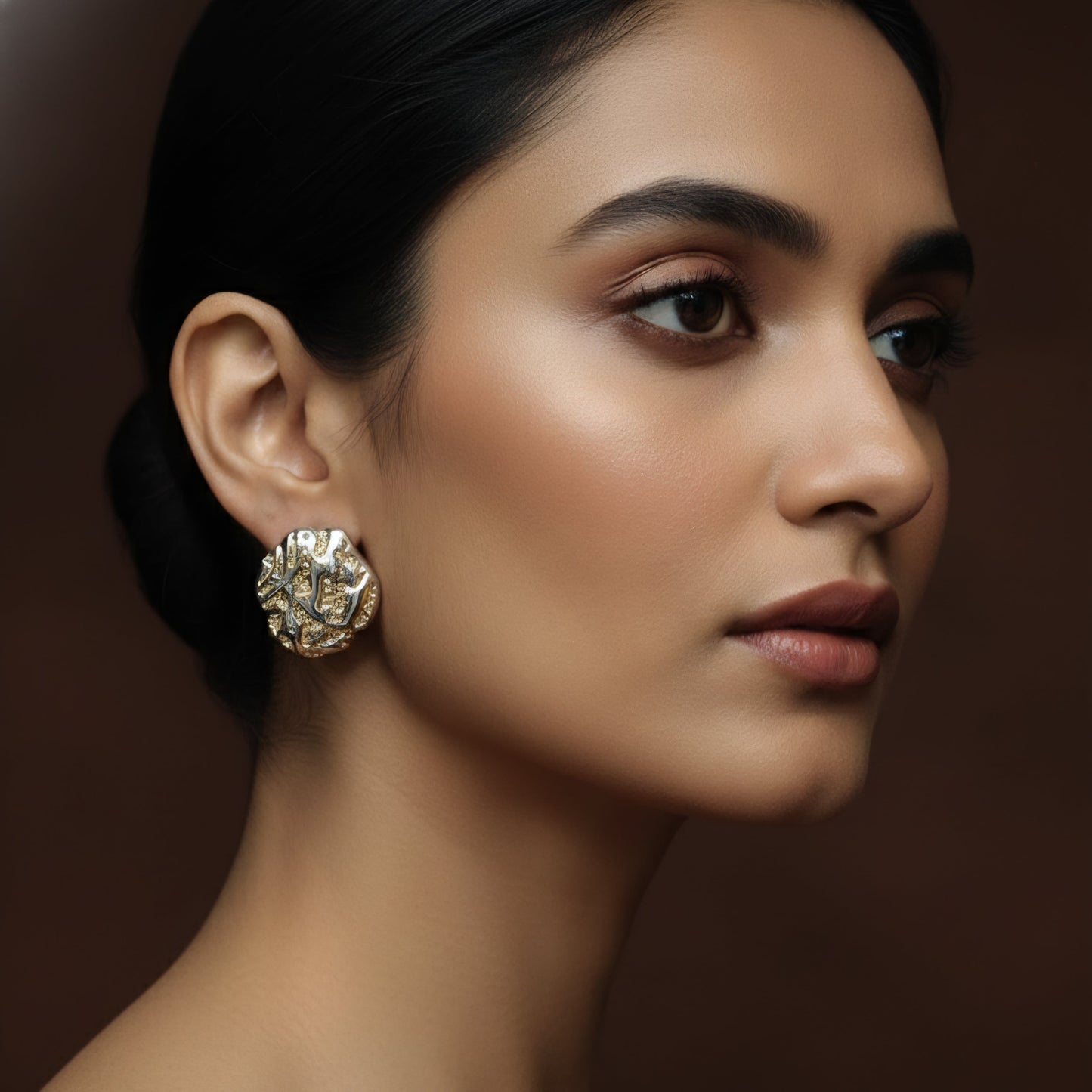 Textured Silver Statement Earrings