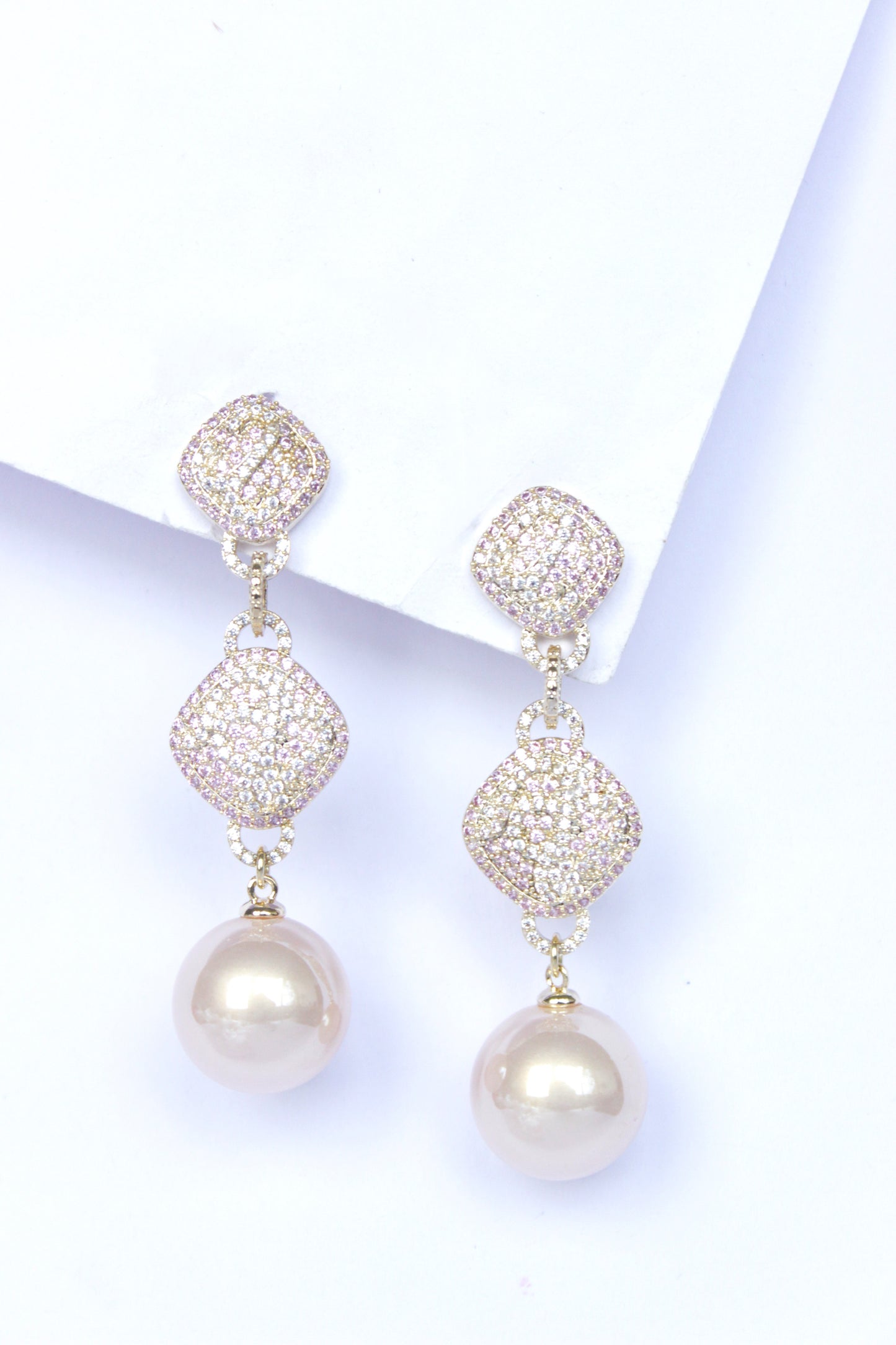 Dainty Dangle  Earrings With Pearl Drop Earrings