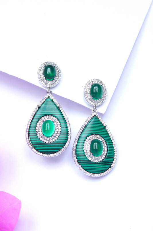Emerald And Diamond Drop Earrings