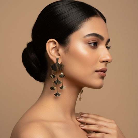 Gold Pearl Drop Earrings for Women Elegant Statement Hanging Earrings