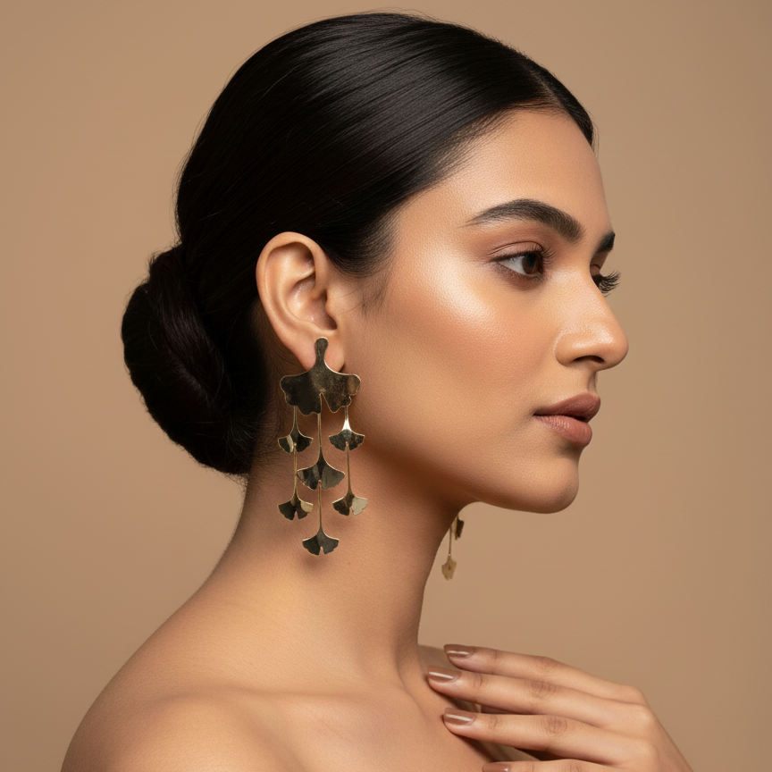 Trendy Gold Statement Drop Earrings for Women  Stylish Long Dangle Earrings