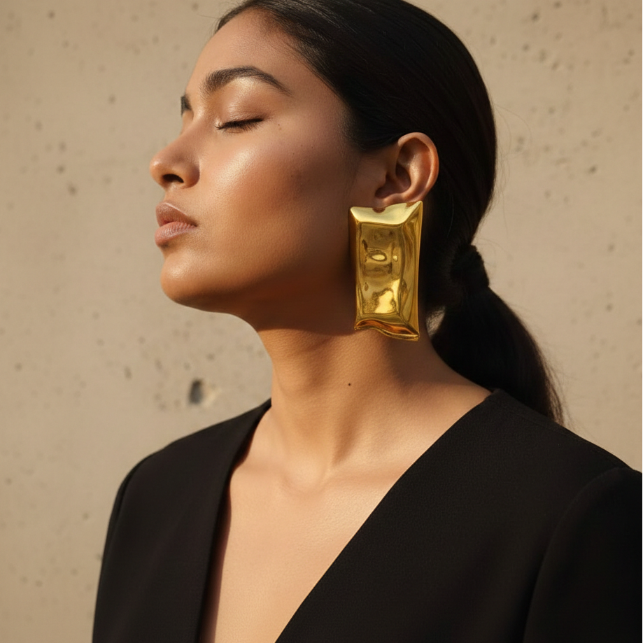 Premium Gold Statement Drop Designer Earrings for Women | Party Wear & Statement Jewellery
