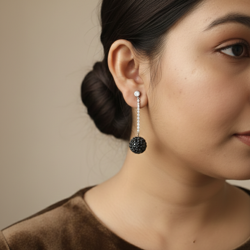 Midnight Crystal Drop Earrings