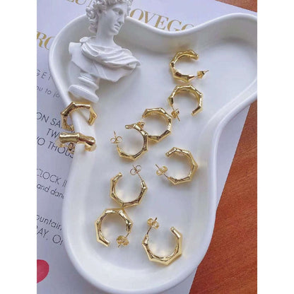 Twisted Curly Gold Hoop Earring