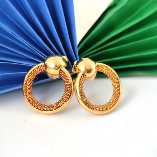 Golden Cricle Stud Earring