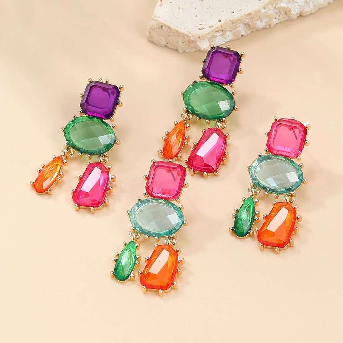 Colorful Stone Dangle Earring