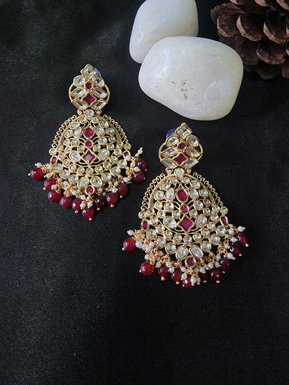 Kundan & Pearls Chandbali Earring