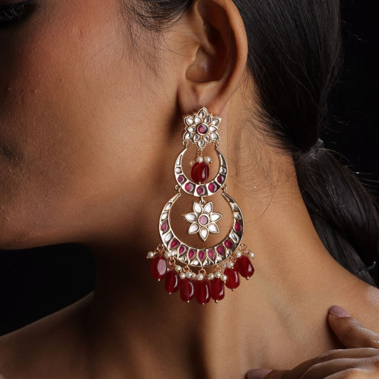 Ruby Stone Chandelier Earring