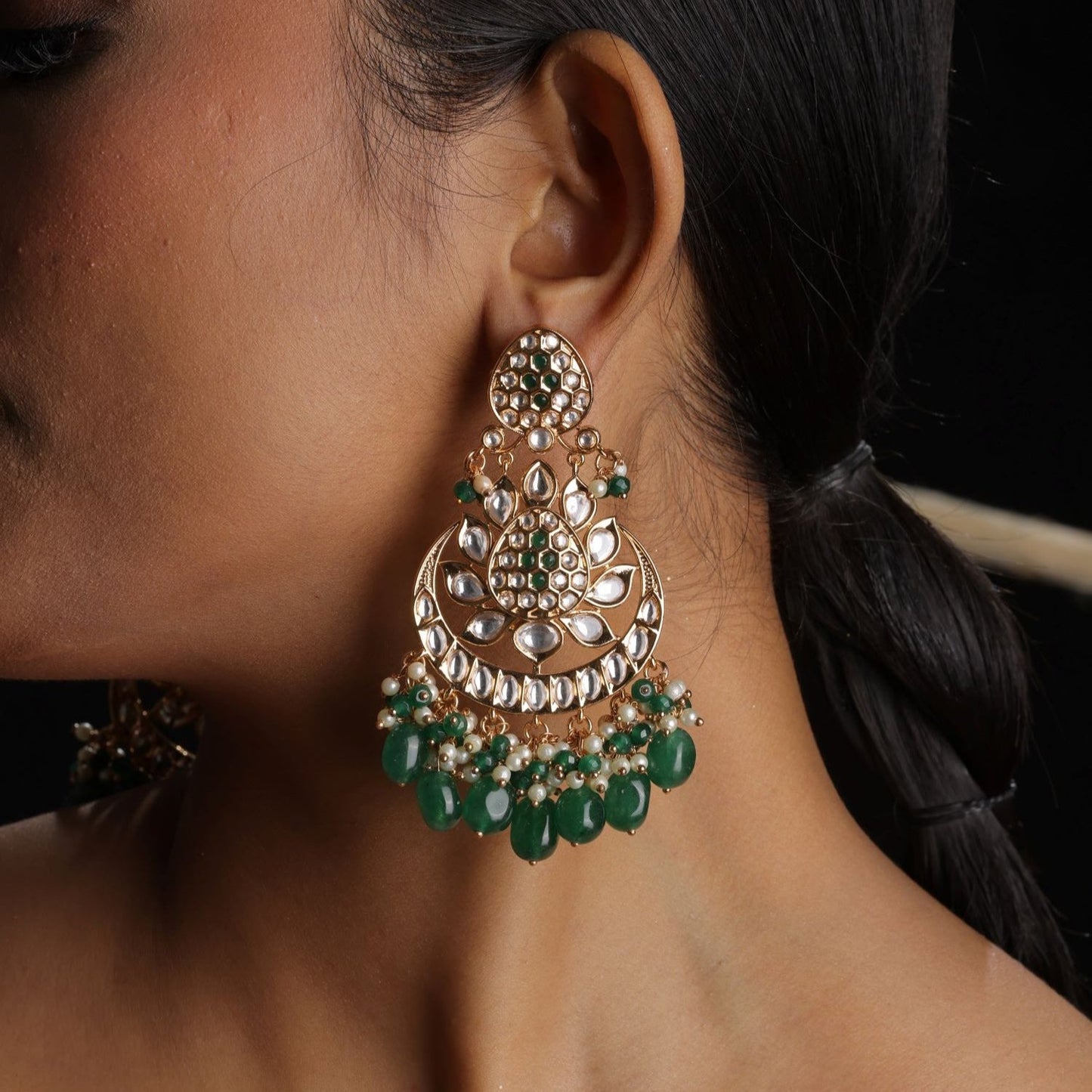 Pearl Stone Chandelier Earring