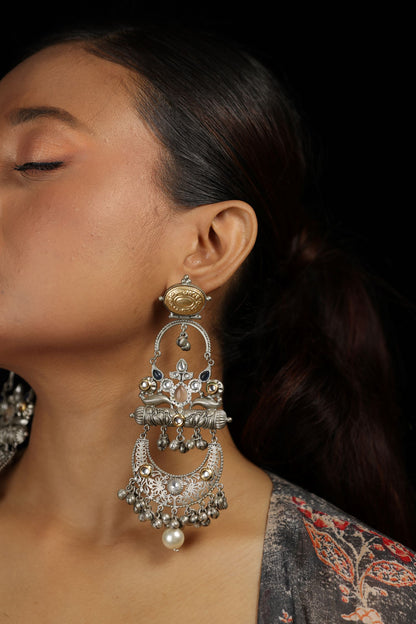 Silver Long Chandelier Earring