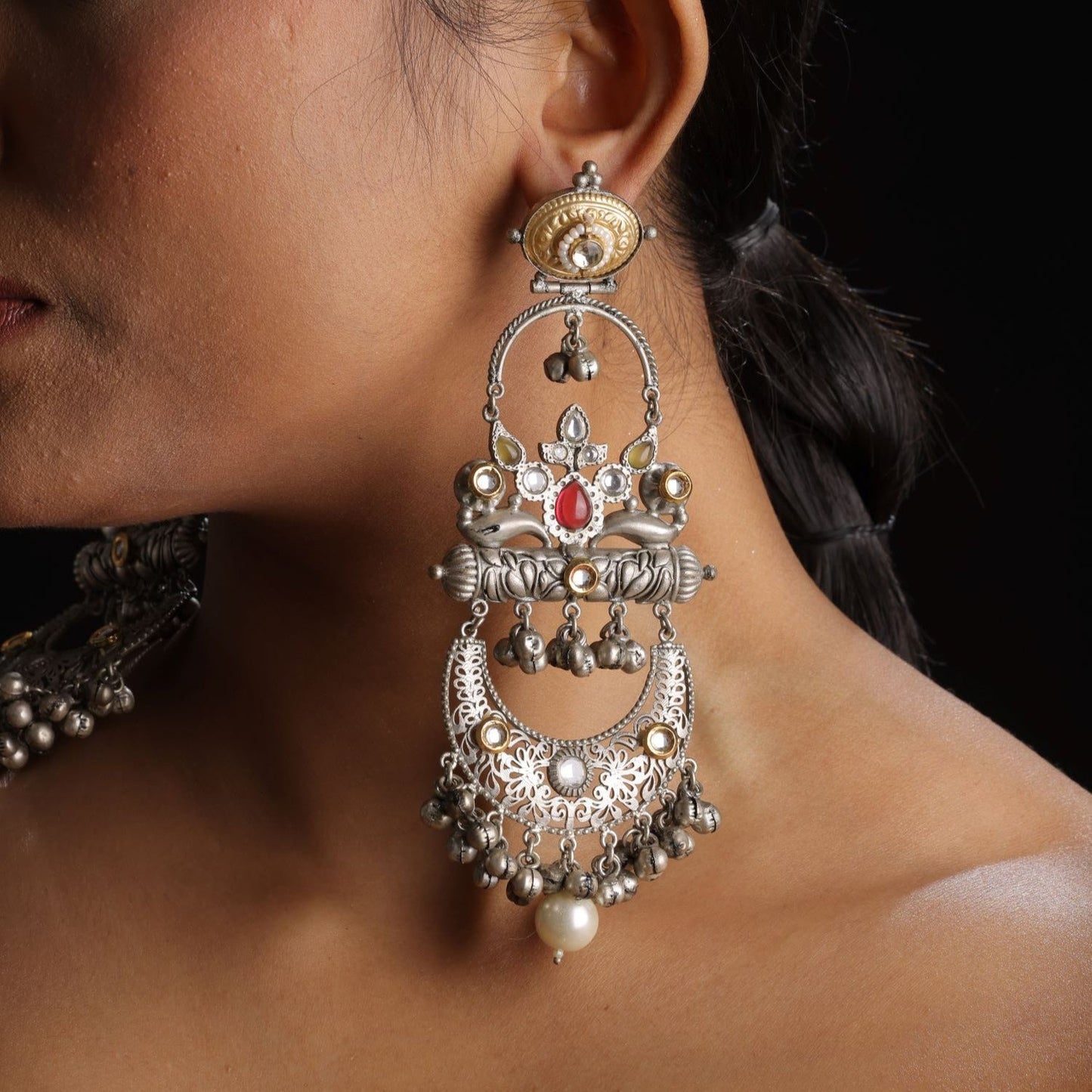 Silver Long Chandelier Earring