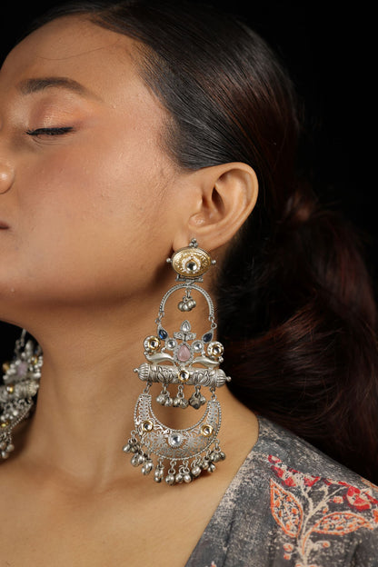 Silver Long Chandelier Earring