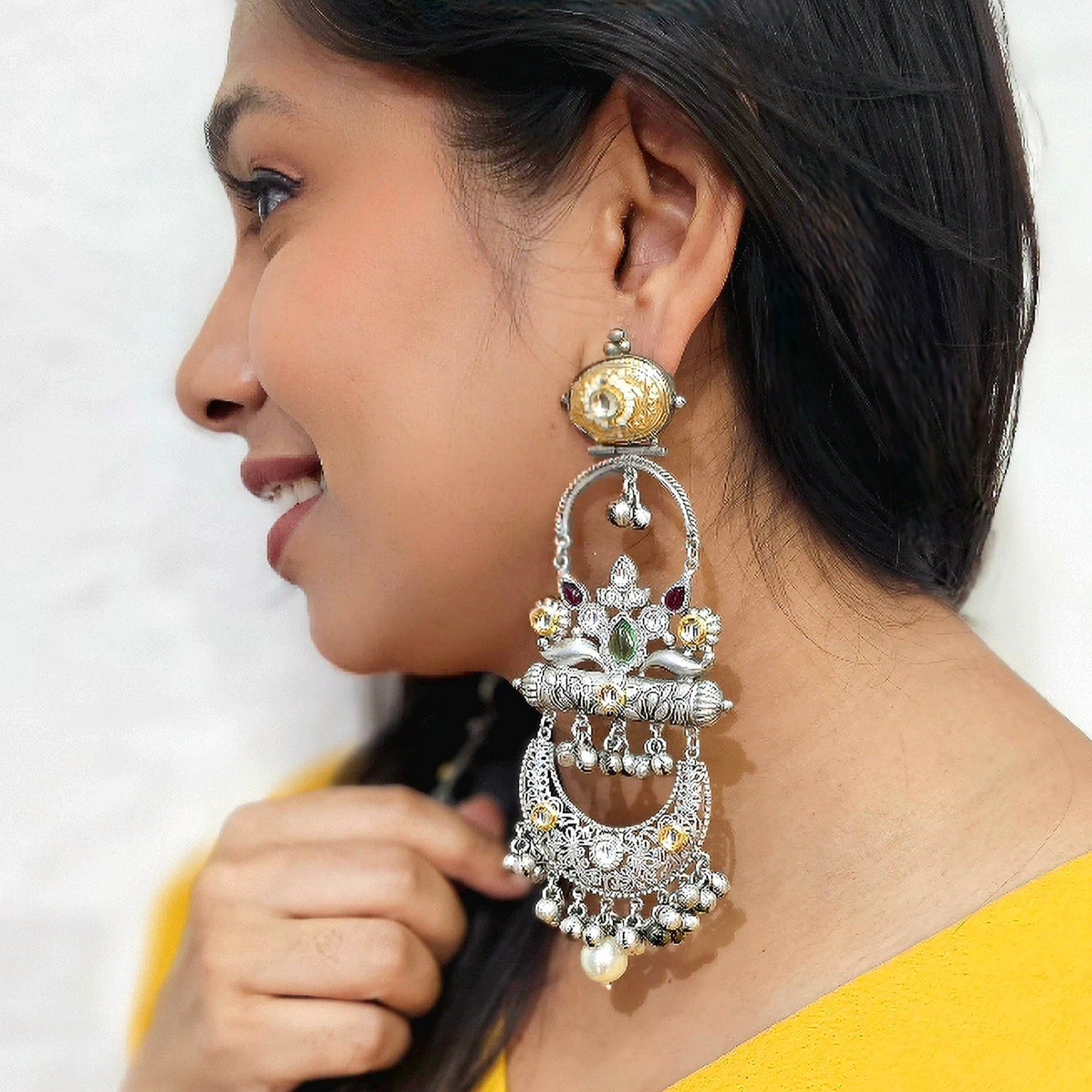 Silver Long Chandelier Earring