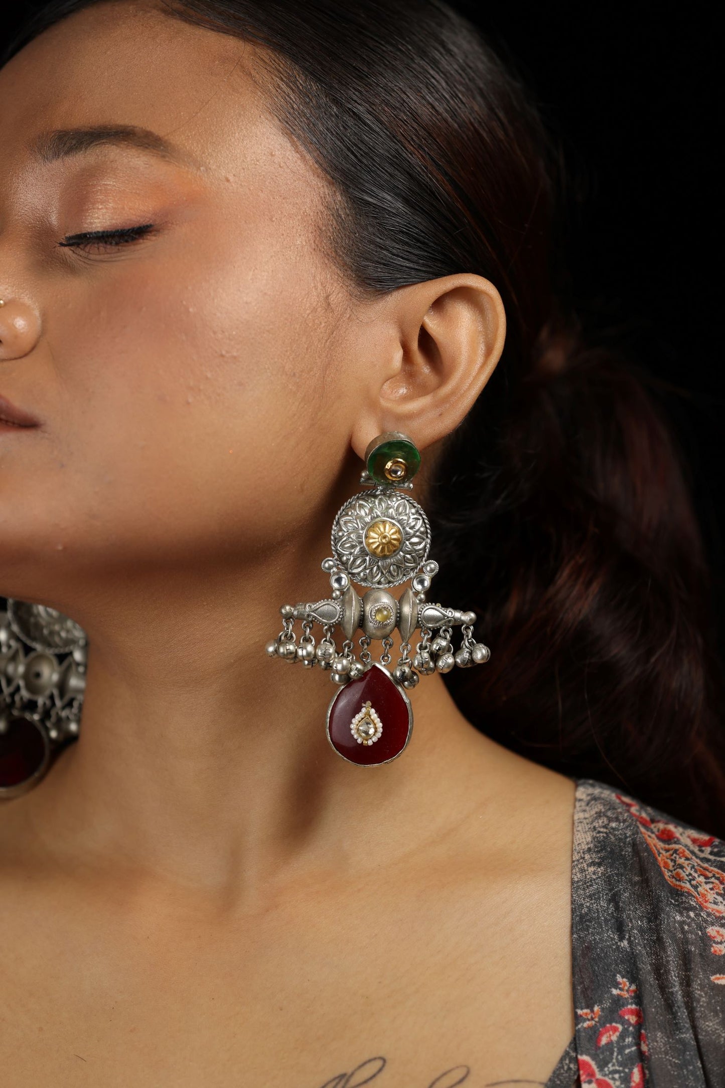 Silver Dangler With Stone