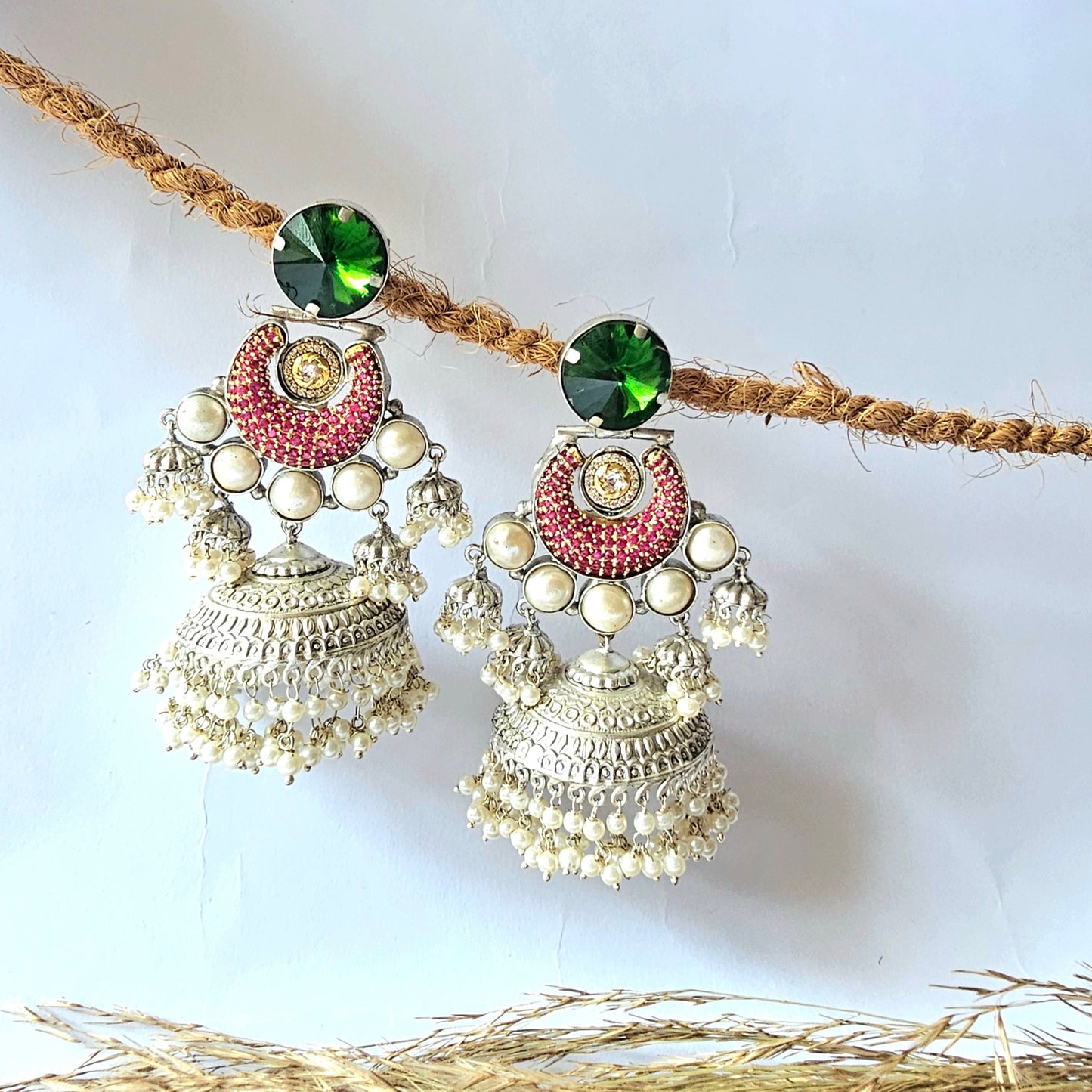 Silver Big Jhumka Earring