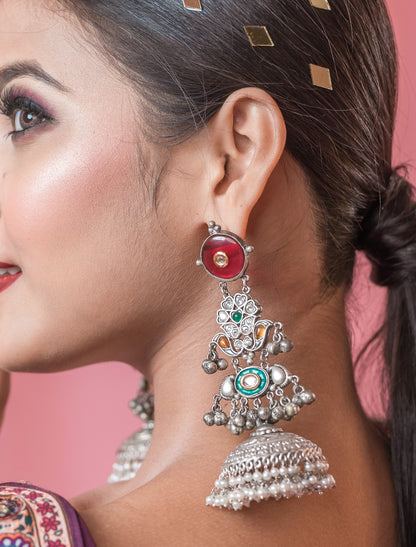 Silver Long Jhumka Earring