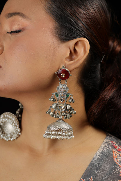 Silver Long Jhumka Earring