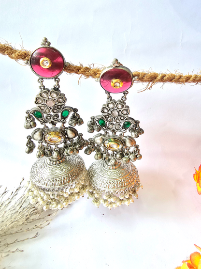 Silver Long Jhumka Earring